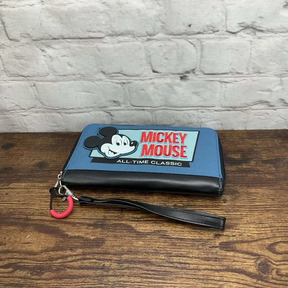 Disney Parks Mickey Mouse‎ Large All-Time Classic Wrist Wallet w/ID Window New